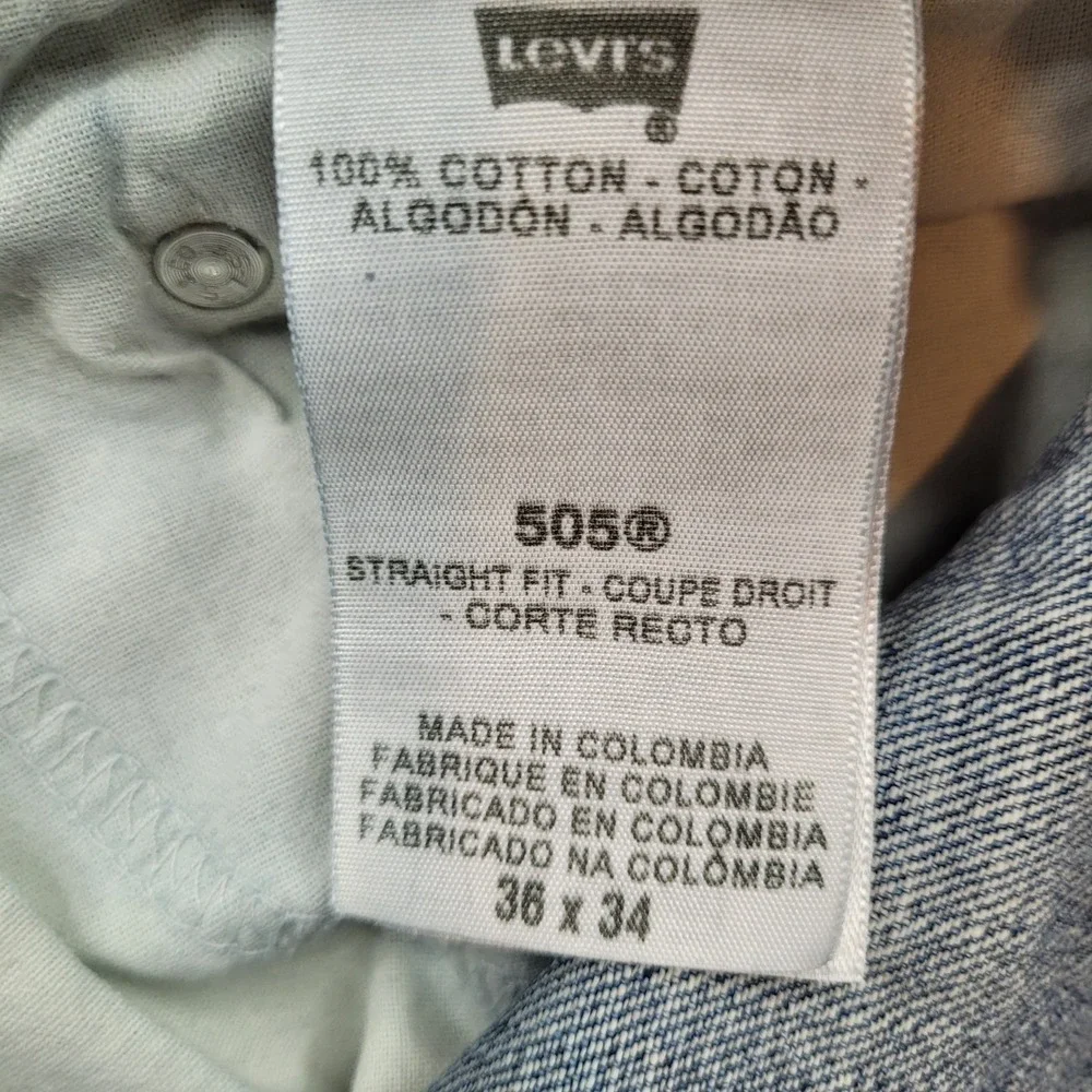 Levi's‎ 505 Regular Fit Jeans Mens 36x34 Blue Straight Leg Denim Pants Y2K